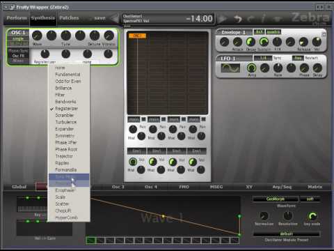 Zebra 2 Synth Tutorial w/ zircon - Part 2 (Oscilators continued)