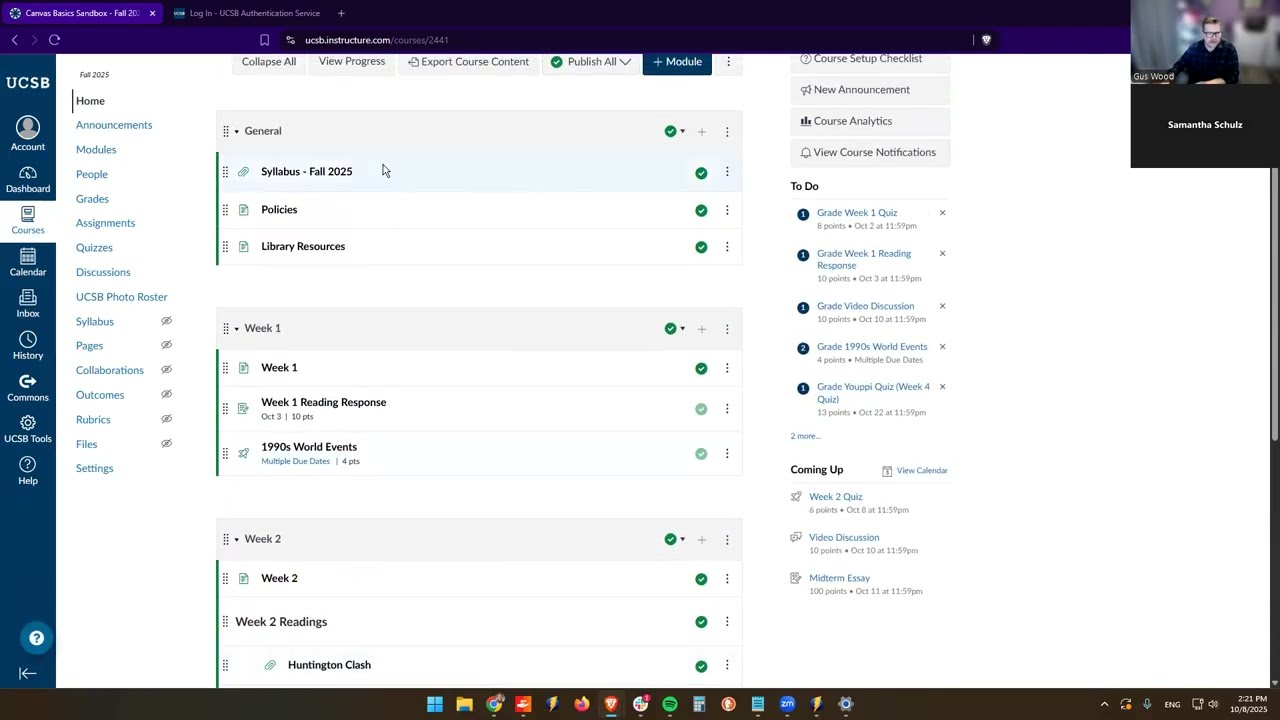 Canvas Basics (Navigation, Communication, Adding Content, Grading)