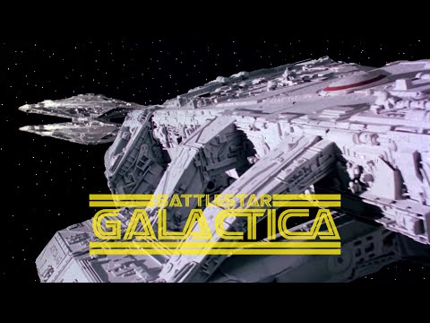 Galactica vs. Cylon Basestar Battle - Battlestar Galactica 1978 (4K)