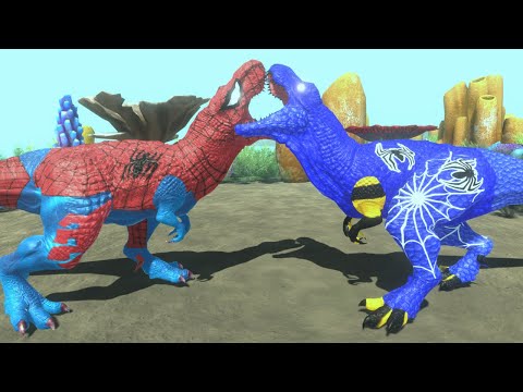 SPIDER-MAN T-REX V2 AQUATIC DEATH RUN - Animal Revolt Battle Simulator