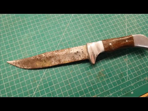 RESTORATION Rusty Old Hunting Knife (Polishing and Sharpening)