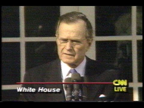 News - Gulf War - Part 5 - Ground War - President Bush - Days 40-41  - CNN - 24-25 Feb 1991