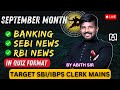 IMPORTANT BANKING RBI SEBI NEWS COMPLETE SEPTEMBER MONTH QUIZ BY MR ABITH SIR Rbi Sbiclerk