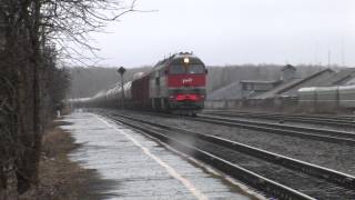 preview picture of video '[RZD] 2ТЭ116УД-015 с грузовым поездом / 2TE116UD-015'