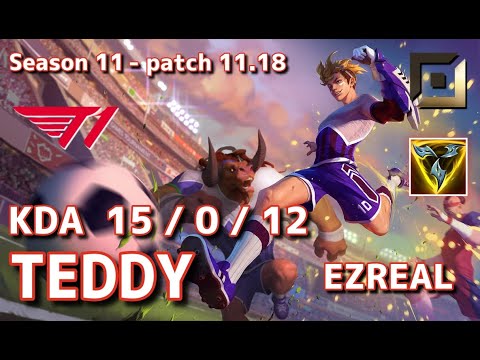 【韓国サーバー/C1】T1 Teddy エズリアル(Ezreal) VS T1 Gumayusi ドレイヴン(Draven) BOT - Patch11.18 KR Ranked【LoL】