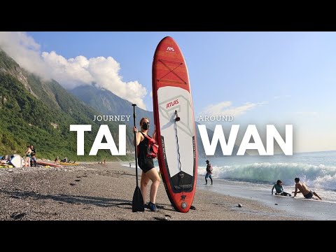 SUP Sunrise em Hualien em uma das grandes maravilhas de Taiwan!🇹🇼🌅 Viagem de 6 dias a Taiwan [Pedra do tesouro da caveira de Hualien]