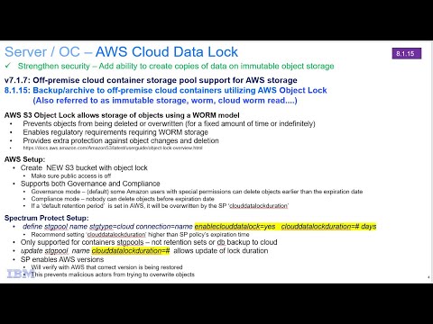 IBM Spectrum Protect 8.1.15 AWS Copy Data Lock – Demo