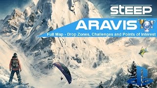 Steep Aravis Full Map - All Drop Zones, Challenges and Points of Interest