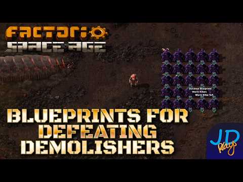 Defeating Demolishers With Blueprints ⚙️ Factorio Space Age 🚀 Ep14 🏭 Tutorial, Lets Play