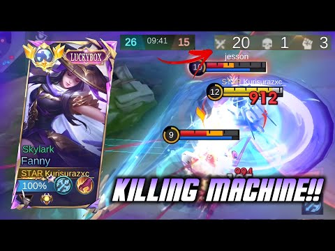 INSANE 20 KILLS IN 9 MINUTE?! SUPER AGGRESSIVE FANNY KILLING MACHINE GAMEPLAY!! | MLBB