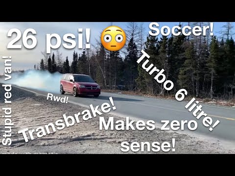 Ultimate Dodge Caravan Burnout - Turbo LS Caravan with a Transbrake Kills Tires