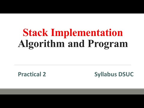 Lecture 7 Stack Implementation With Algorithm