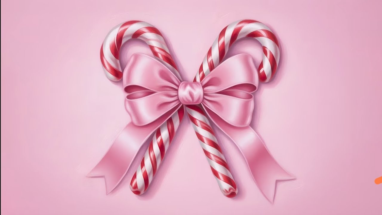 Pink Candy Cane Christmas 4k Wallpaper 🎄 Aesthetic TV 4k Background 🎀/pink screensaver#livestream