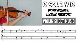 Free Sheet || O Sole Mio - Bryan Adams &amp; Luciano Pavarotti || Violin Sheet Music