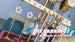 4 DIY EARRINGS & HOW TO SELL THEM FOR FREE ONLINE