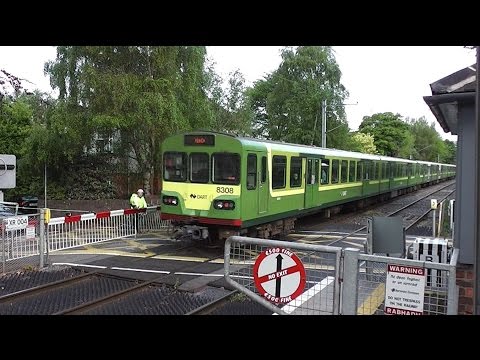 Railway Crossing - Sydney Parade, Dublin - 2 x IE 8300 Class Dart Trains