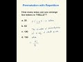 Permutation Part 2 With Repetition SAT Math Problem
