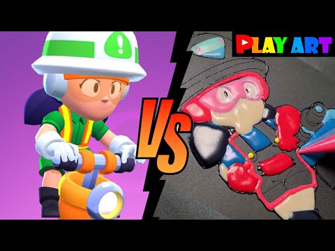 Pancake art Brawl Stars Constructor Jacky, Jacky, 팬케이크아트 브롤스타즈 건축가 재키, 브롤 재키