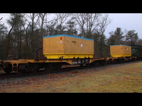 Mass Coastal moves offshore wind components by rail - Cape Cod, MA - 1/23/2023