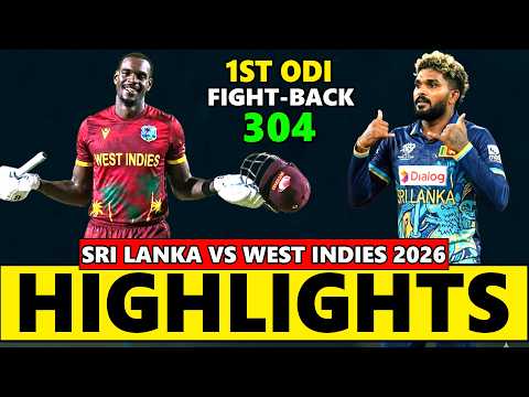 Sri Lanka vs West Indies 1st ODI Match Highlights 2026 | WI vs SL today Highlights