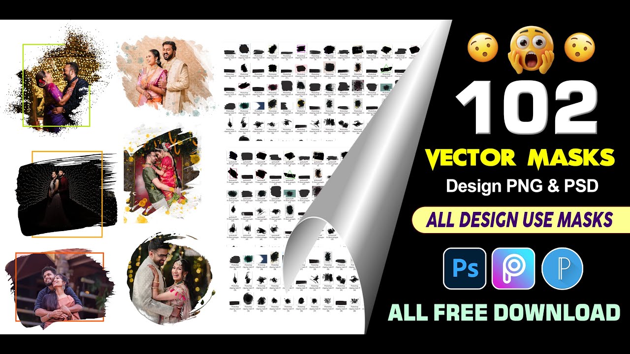Unduh gratis masker Photoshop PSD & PNG | Kliping desain album pernikahan 2025
