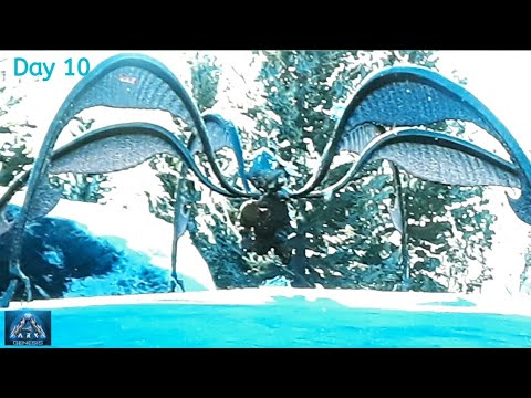 Taming my first giant spider (the blood stalker)! Hard to find! (Ark:genesis)