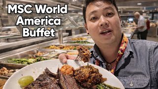 Exploring MSC World America Buffet Dinner | Cruise All You Can Eat Food Review & Experience 