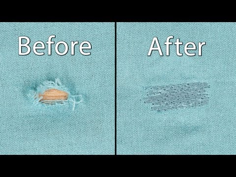 How to Repair a Hole With a Sewing Machine - Darning