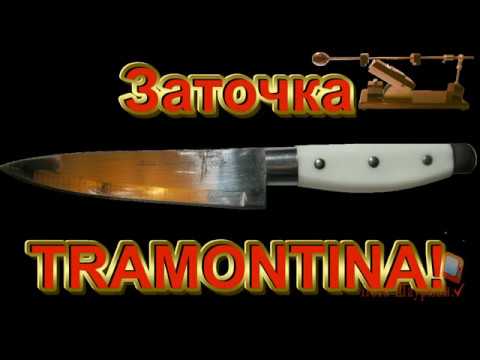 Фото В этом видео я показываю как в домашних условиях на своей самодельной точилке Хаки2  я затачиваю кухонный нож бренда TRAMONTINA.