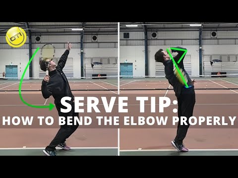 Tennis Serve Tip: How To Bend The Elbow Properly