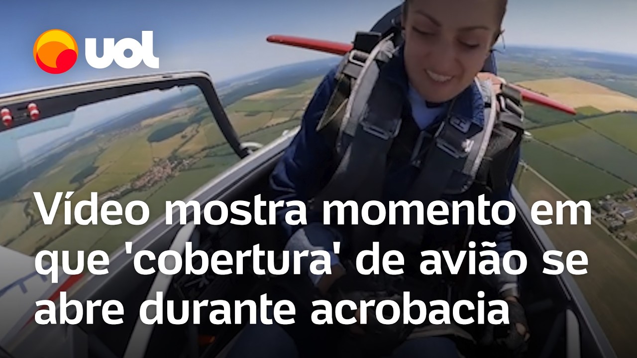 Cabine de avião se abre durante acrobacia e piloto luta para fazer pouso de emergência; veja vídeo