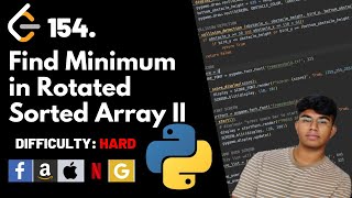 YouTube video 'Find Minimum in Rotated Sorted Array II | Leet code 154 | Theory explained + Python code'