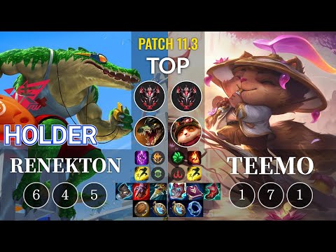 RW Holder Renekton vs Teemo Top - KR Patch 11.3