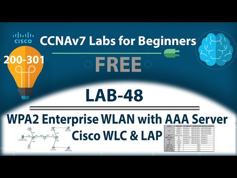 WPA2 Enterprise WLAN with AAA Server | Cisco WLC & LAP in Packet Tracer | Lab 48