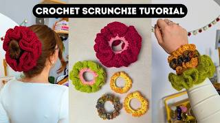 Easy Crochet Scrunchie Tutorial: Step-by-Step in Two Sizes & 5 Hairstyle Ideas