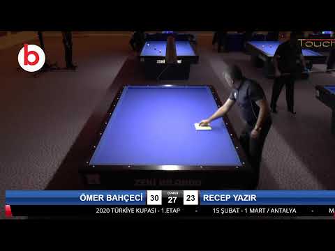 ÖMER BAHÇECİ & RECEP YAZIR Bilardo Maçı - 2020 TK 1.ETAP ANTALYA-5.ÖN ELEME