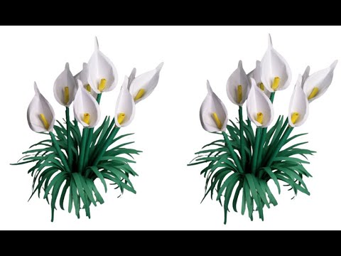 How To Make Calla Lily Paper Bouquet Flower From Crepe Paper ||  Craft Tutorial 2021.