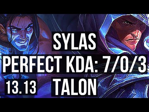 SYLAS vs TALON (MID) | 7/0/3, 68% winrate, Godlike | KR Master | 13.13