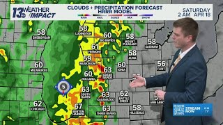 13 ON YOUR SIDE Forecast: Thunderstorms Tonight; Colder Weekend Ahead