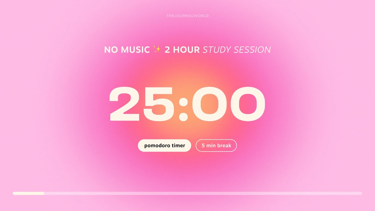 Aesthetic Pomodoro Timer 4x25min | Study & Work motivation | Stay focused and Productive | Pink Aura