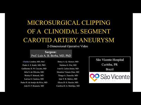 Microsurgical Clipping of a Clinoidal Segment Carotid Artery Aneurysm