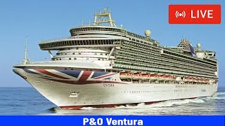 SHIPS TV - P&O Aurora & Sky Princess Cruise Ship Departing Port of Southampton (LIVE)