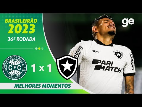 Gols e lances de Coritiba x Botafogo