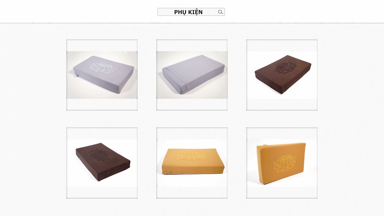 Gối quỳ ngồi thiền tụng kinh lễ Phật chữ nhật kê gối mút vải thêu nhiều màu - 30x20x5cm