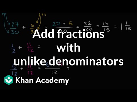 Adding fractions with unlike denominators