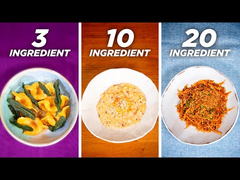 3-Ingredient vs. 10-Ingredient vs. 20-Ingredient Pasta • Tasty