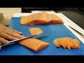 How to cut salmon sashimi sushi || Sashimi Cutting Technique || How to slice salmon for sushi