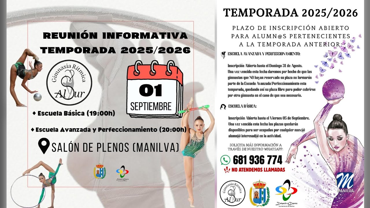 Inscripciones para antiguos alumnos del Club Gimnasia Rítmica Alsur
