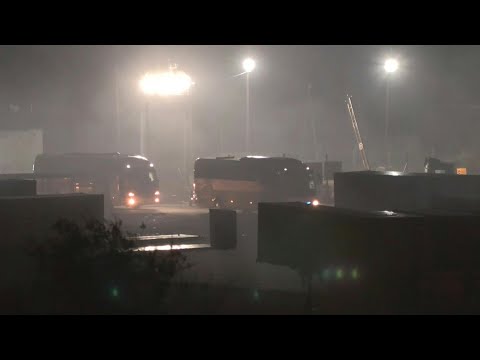 Fireworks as buses carrying released Palestinians prisoners leave Ofer prison | AFP
