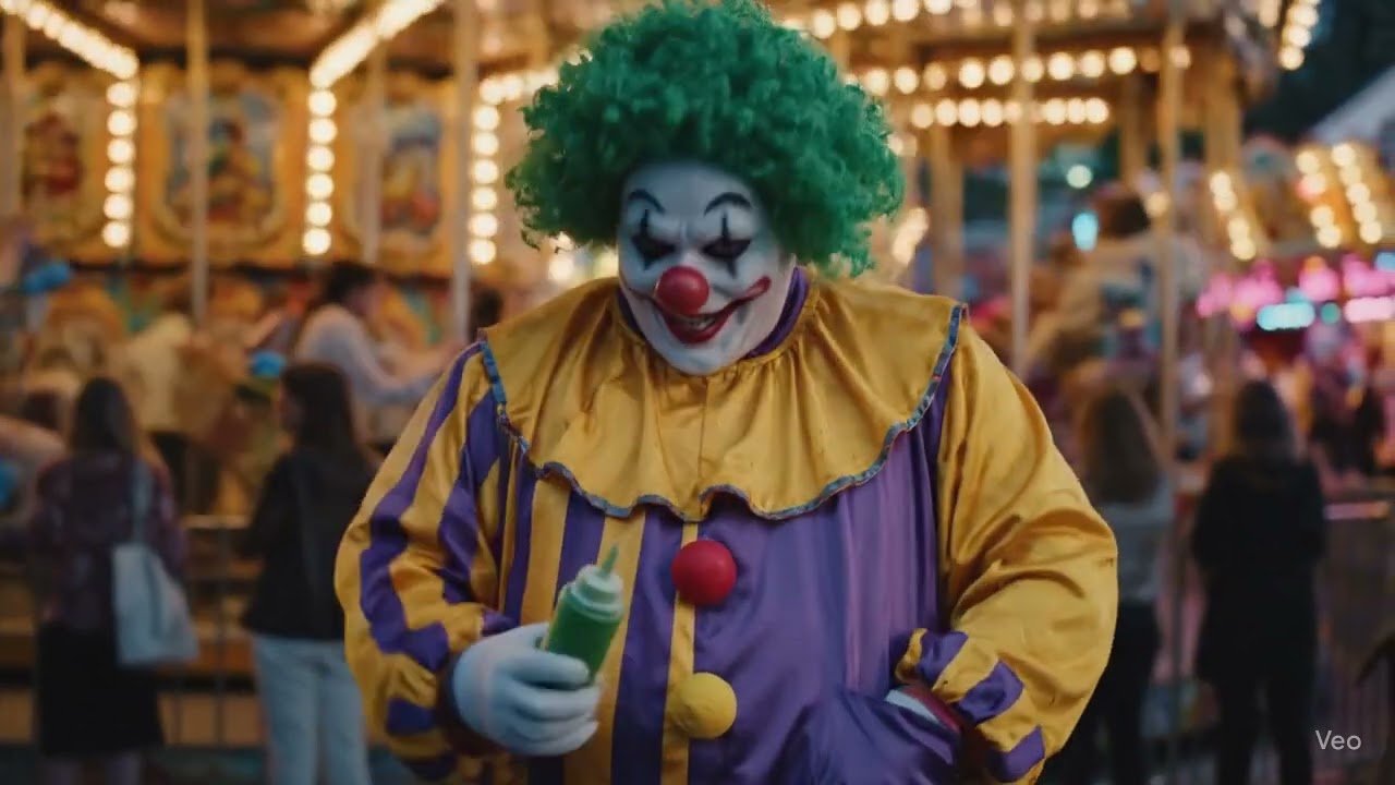 Scary Clown Squirts Cabbage Juice - YouTube